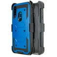 thumbnail image 1 of for Samsung Galaxy A20S Belt Clip Case Phone Case Dual Layer Full-Body Rugged Clear Back Case Drop Resistant Shockproof Case with Built In Screen Protector (Blue), 1 of 4