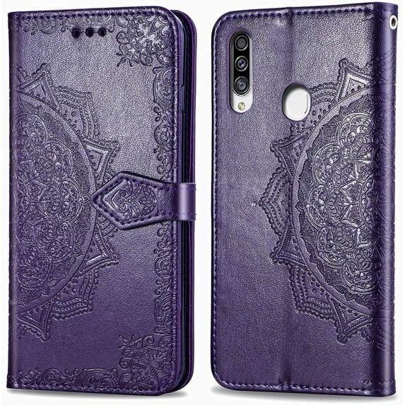 Samsung Galaxy A20S Case Leather Wallet Flip Magnetic Closure Case Samsung Galaxy A20S Phone Case with Card Slots Protective Cover Case for Samsung Galaxy A20S. SD Mandala - Purple