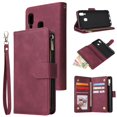thumbnail image 1 of Samsung Galaxy A20e Wallet Case, Dteck Soft Leather Zipper Wallet Case Magnetic Buckle Horizontal Flip Cover with 5 Card Slots/Photo Pocks For Samsung Galaxy A20E (not fit A20), Winered, 1 of 8