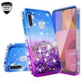 thumbnail image 1 of For Samsung Galaxy A21 Case w/ TPU Screen Protector Liquid Quicksand Glitter Cute Bling Girls Women [Shock Proof] for For Samsung Galaxy A21 - Purple/Blue, 1 of 5