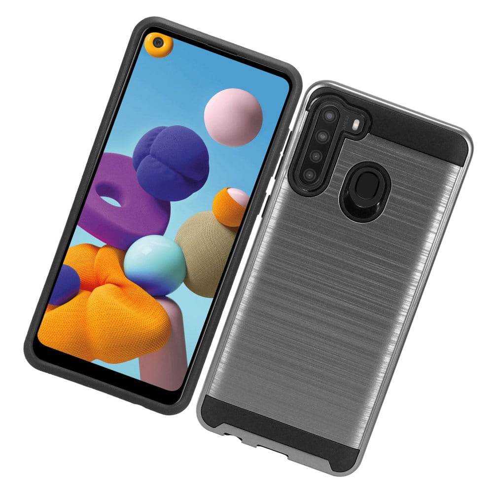 Samsung Galaxy A21 Phone Case Heavy Duty Brushed Texture Slim