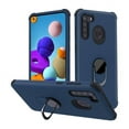 thumbnail image 1 of Samsung Galaxy A21 Phone Case Hybrid Armor Soft TPU Rubber Grip Bumper with 360 Degree Rotating Metal Ring Holder Car Mount Kickstand Shockproof Rubberized Cover [BLUE] for Samsung Galaxy A21, 1 of 6