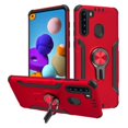 thumbnail image 1 of Samsung Galaxy A21 Phone Case Ring Stand Hybrid Rugged Heavy Duty Armor Rubber TPU 2 layers with Car Air Vent Grip Mount Rotation Magnetic Ring Stand Holder [RED] Cover for Samsung Galaxy A21 (2020), 1 of 3