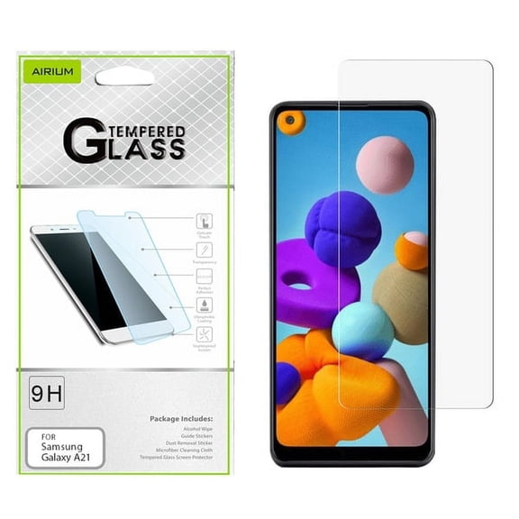 Samsung Galaxy A21 Screen Protector Tempered Glass [9H Hardness] [Ultra-Clear HD] [Bubble Free] [Case Friendly] Premium Shockproof Tempered Glass Screen Protector 2.5D for Samsung Galaxy A21 [2020]