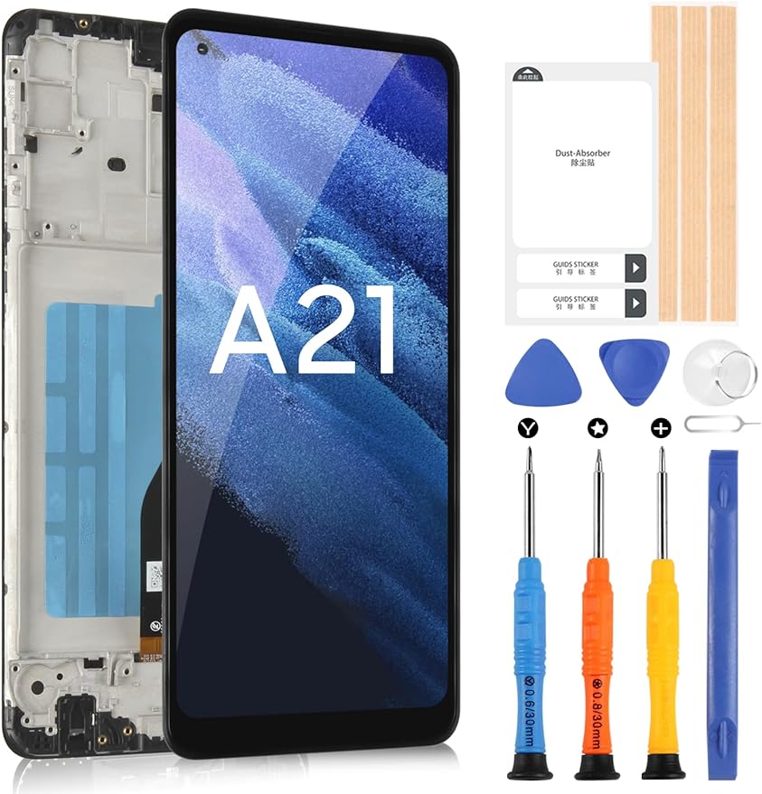 for Samsung Galaxy A21 Screen Replacement, LCD Display A21 with Frame ...