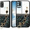 thumbnail image 1 of for Samsung Galaxy A21s Case Clear Glitter Silicone, Shockproof Samsung A21s Phone Case with Chain Strap Bracelet for Women Aesthetic Transparent Cover Pink Cute (Black), 1 of 7