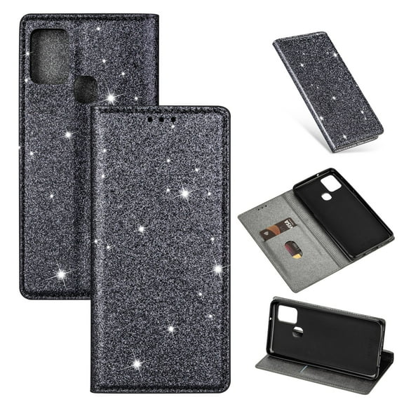 Samsung Galaxy A21s Wallet Case, Dteck Bling Slim PU Leather Magnetic Flip Folio Stand Case Cover Built-in One Card Holder For Samsung Galaxy A21S SM-217,Gray