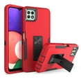 thumbnail image 1 of for Samsung Galaxy A22 5G Case: Military Grade Protection Shockproof Phone Cover Build-in Hidden Kickstand & Rugged TPU Shell | Matte Durable Drop Proof Heavy Duty Case,Red+Black, 1 of 9