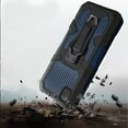 thumbnail image 1 of for Samsung Galaxy A22 5G Rugged Heavy Duty Dual Layers Hybrid Shockproof Protective with Built in Metal Clip Holder & Kickstand Cover ,Xpm Phone Case [Blue], 1 of 7