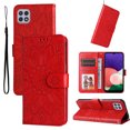 thumbnail image 1 of for Samsung Galaxy A22 5G Wallet Case, Embossed Sunflower Premium PU Leather Folio Flip Kickstand Card Slots Wrist Strap Magnetic Phone Cover for Samsung Galaxy A22 5G 6.6 inch (Red), 1 of 11