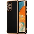 thumbnail image 1 of for Samsung Galaxy A23 4G/5G Case Luxury Plating Edge Case Cover Slim Lightweight Glossy Bling Phone Case Soft TPU Shockproof Bumper Case Electroplated Case,Black, 1 of 12