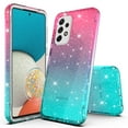 thumbnail image 1 of Samsung Galaxy A23 4G/5G Case, Rosebono Hybrid Glitter Sparkle Transparent Colorful Gradient TPU Skin Cover Case For Samsung Galaxy A23 4G/5G (Blue/Pink), 1 of 4