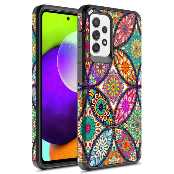 Samsung Galaxy A23 4G/5G Case, Rosebono Slim Hybrid Shockproof Hard Cover Graphic Fashion Colorful Skin Cover Armor Case for Samsung Galaxy A23 4G/5G (Colorful Mandala)
