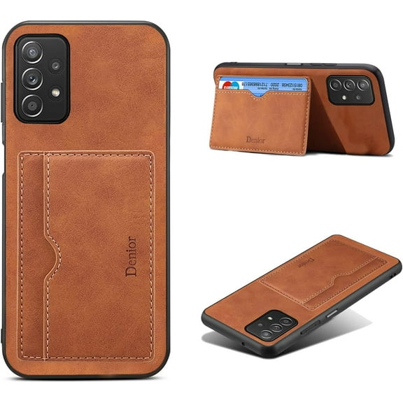 for Samsung Galaxy A23 4G/5G Case, Slim PU Leather Wallet Case Credit Card Slot Holder Lightweight Protective Case with Kickstand for Samsung Galaxy A23 4G/5G 2022 (Brown)