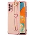 thumbnail image 1 of for Samsung Galaxy A23 4G/5G Case with Wristband Kickstand Plating Case Cover Slim Glossy Bling Phone Case Soft TPU Shockproof Bumper Case Luxury Electroplated Case,Pink, 1 of 12