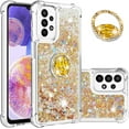 thumbnail image 1 of for Samsung Galaxy A23 4G/5G Glitter Case with Ring Holder, Bling Sparkle Floating Liquid Soft TPU Cushion Fashion Girly Women Girls Clear Case Cover for Samsung Galaxy A23  Gold, 1 of 14