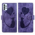 thumbnail image 1 of For Samsung Galaxy A23 5G 6.6" Cat Patterned Embossed Strong Magnetic Attachment/Closure, Card Slots/Pocket, PU Leather Flip Wallet Case ﻿,Purple,For Galaxy A23 5G, 1 of 8