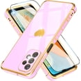 thumbnail image 1 of for Samsung Galaxy A23 5G Case with HD Screen Protector Shockproof Protection, Love Heart Plating Girly Women Cute Soft TPU Luxury Elegant Case for Galaxy A23 4G/5G, Purple, 1 of 12