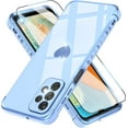 thumbnail image 1 of for Samsung Galaxy A23 5G Case with HD Screen Protector Shockproof Protection, Love Heart Plating Girly Women Cute Soft TPU Luxury Elegant Case for Galaxy A23 4G/5G, Blue, 1 of 12