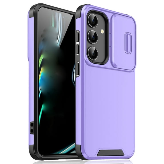 for Samsung Galaxy A23 5G Case, Slide Camera Cover Protector Military Grade Non-Slip Anti-fall Anti-scratch Drop Proof Shockproof Protective Hybrid Bumper Phone Case,Purple
