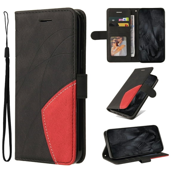 for Samsung Galaxy A23 5G PU Leather Wallet Case, Flip Folio Case Book Folding Case with Magnetic Kickstand Card Holders Slots Protective with Lanyard Cover for Galaxy A23 5G - Black