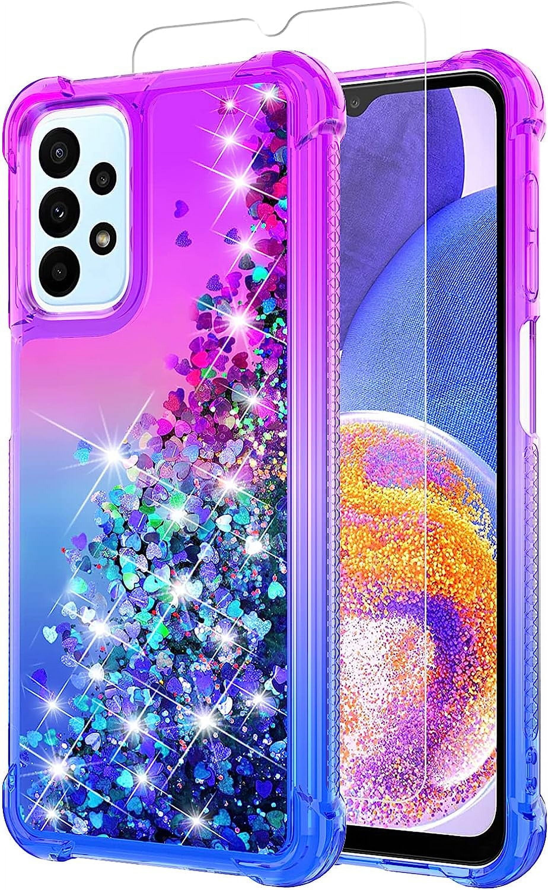 Samsung Galaxy A23 Case,Galaxy A23 5G Case,with HD Screen Protector,Gradient Quicksand Glitter Liquid Floating Waterfall Durable Girls Cute Phone Case for Samsung A23 5G (Purple/Blue) - Walmart.com Samsung Galaxy A23 Case,Galaxy A23 5G Case,with HD Screen Protector,Gradient Quicksand Glitter Liquid Floating Waterfall Durable Girls Cute Phone Case for Samsung A23 5G (Purple/Blue) - Walmart.com