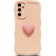 thumbnail image 1 of for Samsung Galaxy A24 4G 6.5" Phone Case,Cute Kawaii 3D Love Heart Solid Color Wavy Curly Wave Non-Slip Shockproof Protective Soft Silicone Aesthetic Cover for Women(Pink), 1 of 10