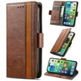 thumbnail image 1 of for Samsung Galaxy A24 (4G) Leather Phone Case Wallet Folio Flip Cover Casual Business, [RFID Blocking] Multi Hidden Anti-theft Card Holder Cash Slot, Side Magnetic Buckle, Stand Support, 1 of 7