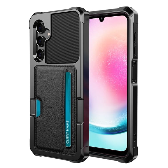 for Samsung Galaxy A24 4G Phone Case with Card Holder Wallet Shockproof RFID Blocking Ring Holder Case Magnetic Kickstand Skin PU Leather TPU Rugged Cover For Samsung Galaxy A24 4G,Black