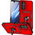thumbnail image 1 of for Samsung Galaxy A24 Case with Slide Camera Cover HD Screen Protector [Military Grade 16ft. Drop Tested] Magnetic Ring Holder Kickstand Protective Phone Case for Samsung Galaxy A24, Red, 1 of 16