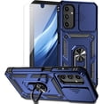 thumbnail image 1 of for Samsung Galaxy A24 Case with Slide Camera Cover HD Screen Protector [Military Grade 16ft. Drop Tested] Magnetic Ring Holder Kickstand Protective Phone Case for Samsung Galaxy A24, Navy Blue, 1 of 8