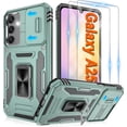 thumbnail image 1 of for Samsung Galaxy A25 5G Case with [2 Pack] HD Screen Protector with Slide Camera Cover, 360° Rotation Ring Kickstand [ Grade] Shockproof Protective Case for Galaxy A25 5G 2024, Alpine Green, 1 of 14
