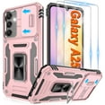 thumbnail image 1 of for Samsung Galaxy A25 5G Case with [2 Pack] HD Screen Protector with Slide Camera Cover, 360° Rotation Ring Kickstand [ Grade] Shockproof Protective Case for Galaxy A25 5G 2024, Rose Gold, 1 of 7