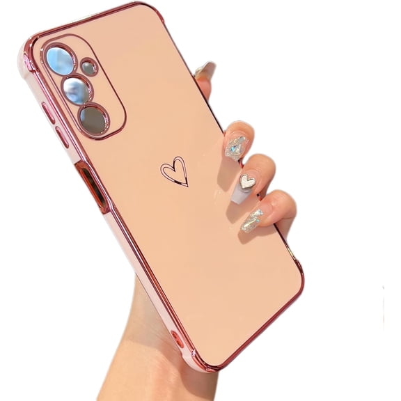 Samsung Galaxy A25 5G Case 6.5" Cute Love Heart Plating Edge Phone Cover