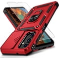 thumbnail image 1 of for Samsung Galaxy A25 5G Case with Camera Lens Cover, HD Screen Protector, 10 FT Military Grade Drop Protection, Magnetic Ring Holder Kickstand Protective Phone Case for Galaxy A25 5G, Red, 1 of 12