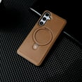 thumbnail image 1 of for Samsung Galaxy A25 5G Case with Rotating Magnetic Ring Holder & Swivel Stand [Military Drop Protection] [Compatible with MagSafe] Slim PU Leather Shockproof Cover for Galaxy A25 5G, Brown, 1 of 10
