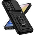 thumbnail image 1 of for Samsung Galaxy A25 5G Case with Slide Camera Cover HD Screen Protector [ Grade 16ft. Drop Tested]  Ring Holder Kickstand Protective Phone Case for Galaxy A25 5G 2024, Black, 1 of 18