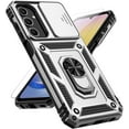 thumbnail image 1 of for Samsung Galaxy A25 5G Case with Slide Camera Cover HD Screen Protector [Military Grade 16ft. Drop Tested] Magnetic Ring Holder Kickstand Protective Phone Case for Galaxy A25 5G 2024, Silver, 1 of 18