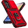 thumbnail image 1 of for Samsung Galaxy A25 5G Case with Slide Camera Cover HD Screen Protector [Military Grade 16ft. Drop Tested] Magnetic Ring Holder Kickstand Protective Phone Case for Galaxy A25 5G 2024, Red, 1 of 18