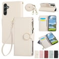 thumbnail image 1 of for Samsung Galaxy A25 5G Crossbody Wallet Case with Card Holder - Large Capacity PU Leather Case with Stand & Lanyard & Wrist Strap, Shockproof Magnetic Clasp Protective Phone Cover, Beige, 1 of 9