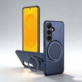 thumbnail image 1 of For Samsung Galaxy A25 5G Phone Case,With 360°Rotatable Contractile Ring Kickstand,Compatible with Mag-safe,Heavy Duty Protection,Rugged Shockproof Anti-Scratch Durable Phone Case,Blue, 1 of 6