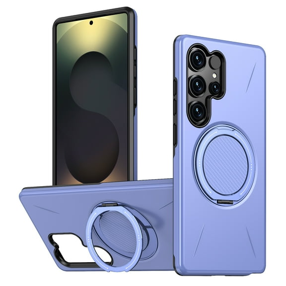 For Samsung Galaxy A25 5G Phone Case,With 360°Rotatable Invisible Magnetic O-Ring Kickstand,Compatible with Mag-Safe,Heavy Duty Shockproof Protection Anti-Scratch Rugged Slim Phone Case,Purple