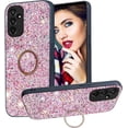thumbnail image 1 of for Samsung Galaxy A25 5G Sparkle Bling Sparkly Glitter Case for Women, Shockproof Protective Cover Case with Ring Kickstand for Samsung Galaxy A25 5G CZ-Rose Gold, 1 of 10