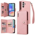thumbnail image 1 of for Samsung Galaxy A25 5G Wallet Case with Card Slots & Zipper Pocket, PU Leather + TPU Full Body Protective Phone Case with Kickstand Magnetic Clasp Wrist Strap Shockproof Rugged Cover, Rosegold, 1 of 15