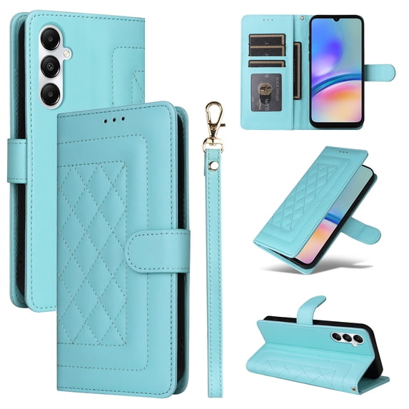 for Samsung Galaxy A25 5G Wallet Flip Case, Classic PU Leather Card Slots with Lanyard Magnetic Closure Kickstand Drop Protective Soft TPU Inner Case for Samsung Galaxy A25 5G, Mint