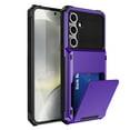 thumbnail image 1 of for Samsung Galaxy A26 5G Case Military Grade Shockproof Phone Case with Card Holder Heavy Duty Protective Hard PC Shell Soft TPU Bumper Cover for Samsung Galaxy A26 5G Phone Case, Purple, 1 of 10