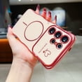 thumbnail image 1 of For Samsung Galaxy A26 5G Case for Women Girls [Compatible with MagSafe] Cute Curly Wave Shape, Magnetic Love Heart Pattern with Camera Lens Cover Luxury Plating Shockproof Phone Case,Pink, 1 of 7