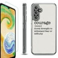 thumbnail image 1 of For Samsung Galaxy A26 5G Phone Case Cover, Shockproof Bumper Hybrid Case with Tempered Glass Screen Protector, by OneToughShield - Dictionary/Courage, 1 of 3