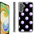 thumbnail image 1 of For Samsung Galaxy A26 5G Phone Case Cover, Shockproof Bumper Hybrid Case with Tempered Glass Screen Protector, by OneToughShield - Polka Dot / Purple, 1 of 3