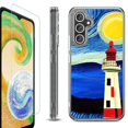 thumbnail image 1 of For Samsung Galaxy A26 5G Phone Case Cover, Shockproof Bumper Hybrid Case with Tempered Glass Screen Protector, by OneToughShield - Starry Night Lighthouse, 1 of 3